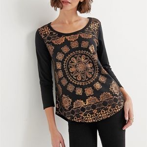 NWT LUCKY BRAND Foil Medallion Tee XS, S $45